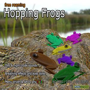 Free-roaming Hopping Frogs
