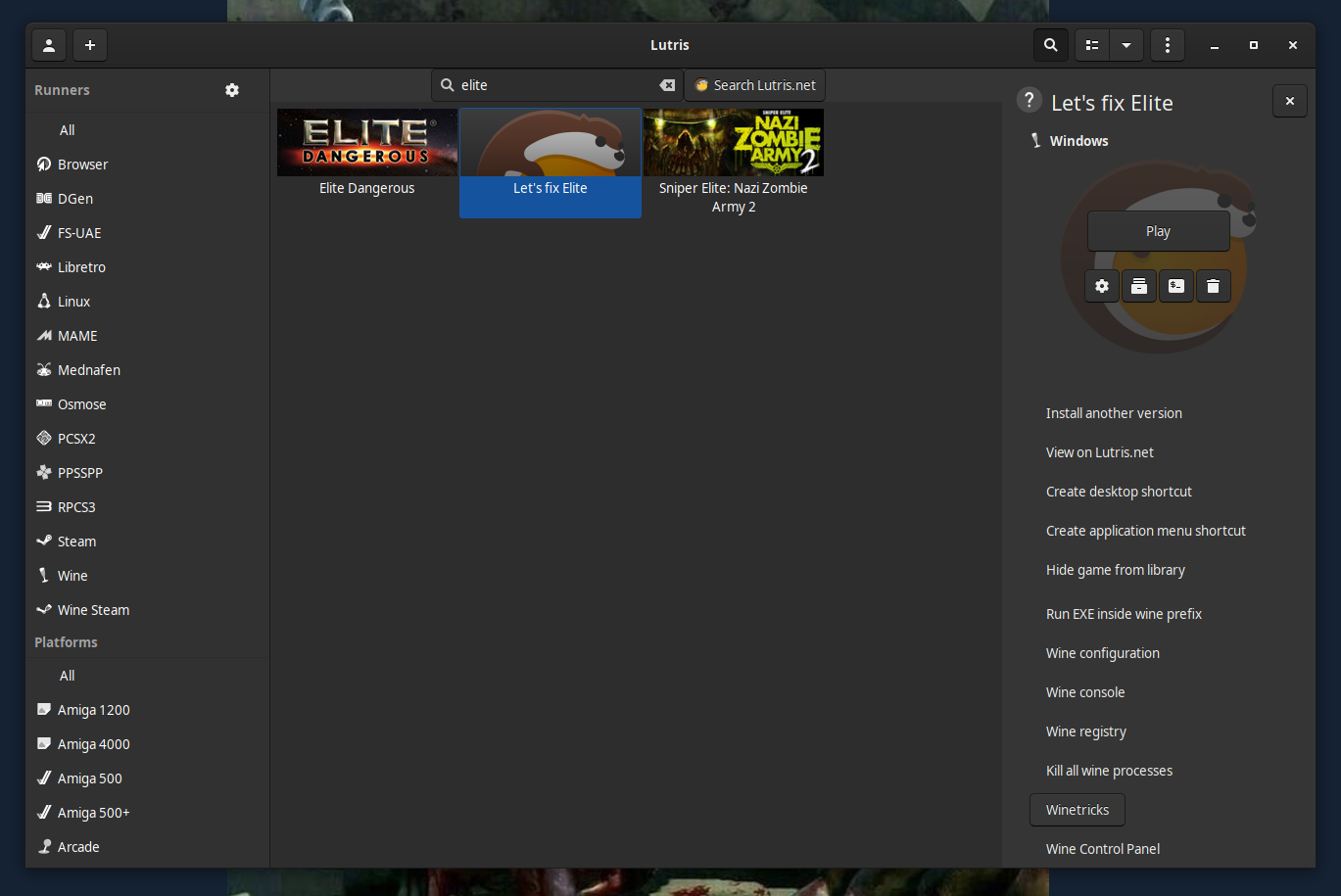 Lutris Winetricks